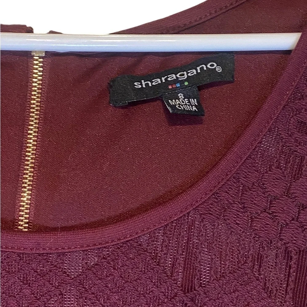 SHARAGANO oxblood cocktail dress women’s size 8 NWT